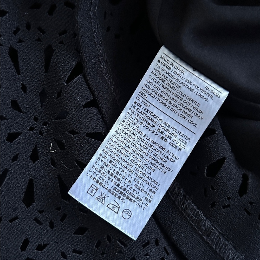 Banana Republic Black Laser Cut Floral Mini Dress - Picture 8 of 10